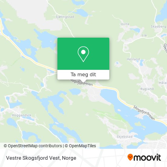 Vestre Skogsfjord Vest kart