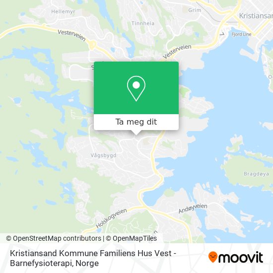 Kristiansand Kommune Familiens Hus Vest - Barnefysioterapi kart