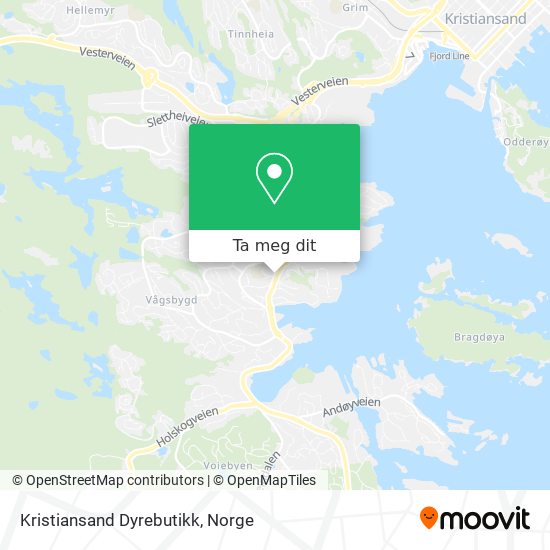 Kristiansand Dyrebutikk kart