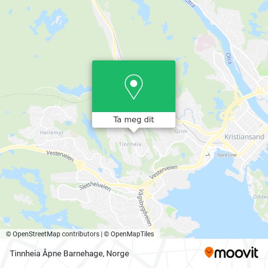 Tinnheia Åpne Barnehage kart