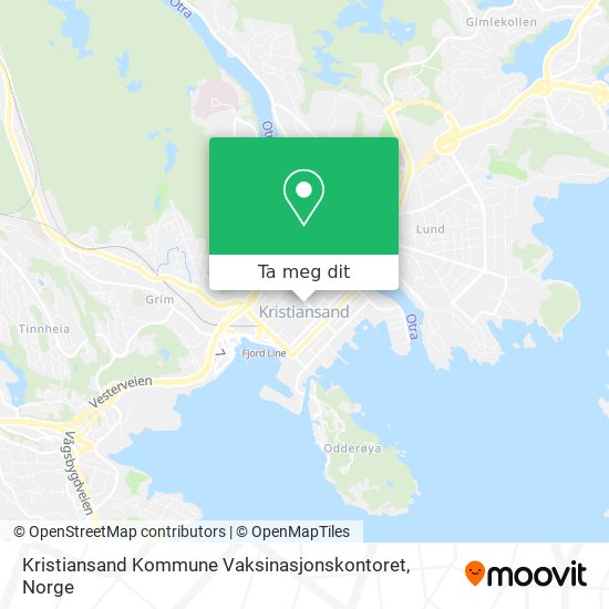 Kristiansand Kommune Vaksinasjonskontoret kart