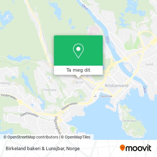 Birkeland bakeri & Lunsjbar kart