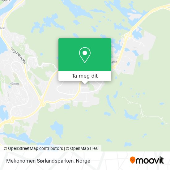 Mekonomen Sørlandsparken kart