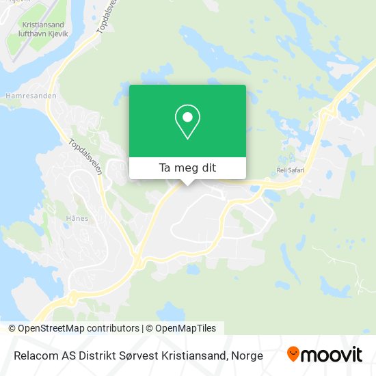Relacom AS Distrikt Sørvest Kristiansand kart
