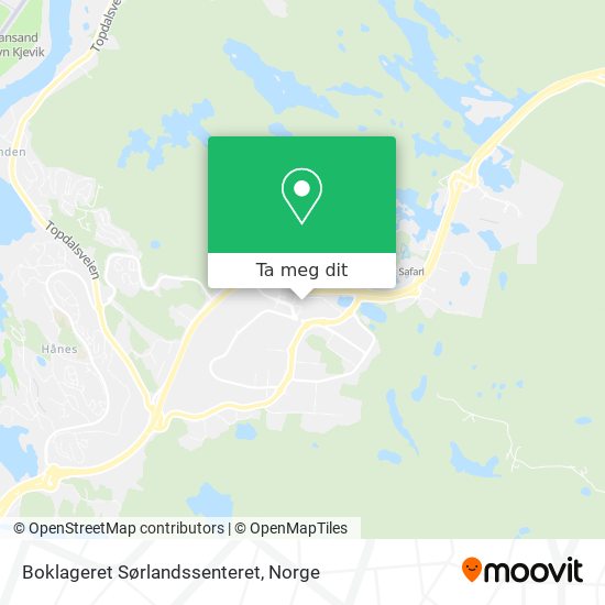 Boklageret Sørlandssenteret kart