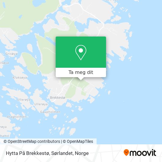 Hytta På Brekkestø, Sørlandet kart