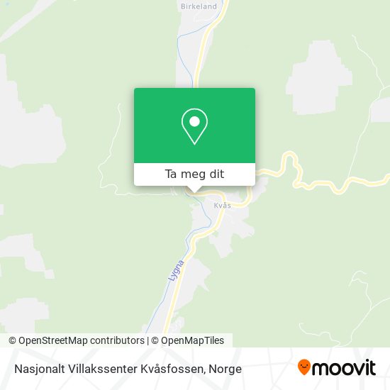 Nasjonalt Villakssenter Kvåsfossen kart
