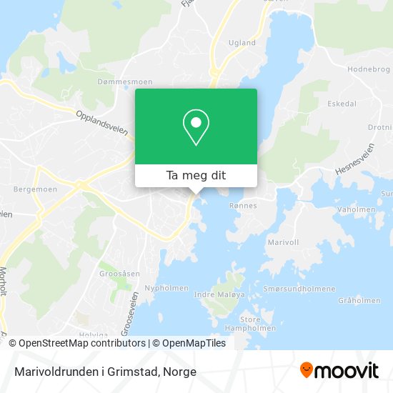 Marivoldrunden i Grimstad kart