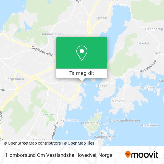 Homborsund Om Vestlandske Hovedvei kart