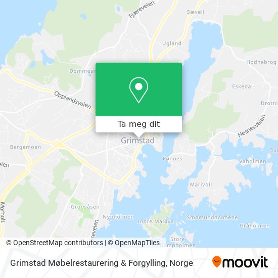 Grimstad Møbelrestaurering & Forgylling kart