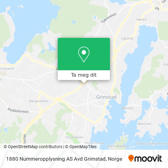 1880 Nummeropplysning AS Avd Grimstad kart