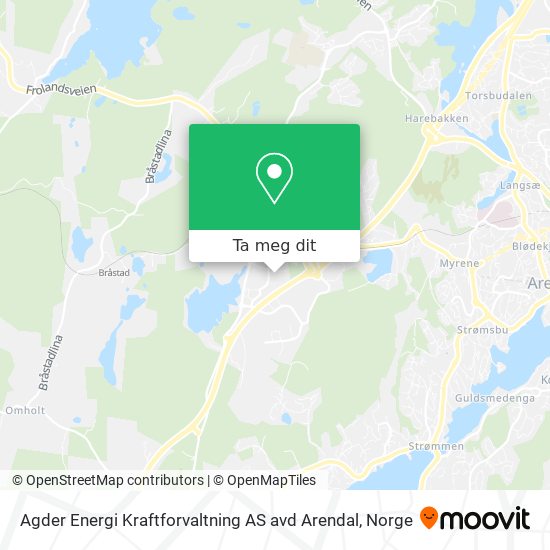 Agder Energi Kraftforvaltning AS avd Arendal kart