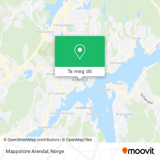 Mappstore Arendal kart