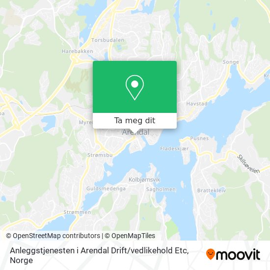 Anleggstjenesten i Arendal Drift / vedlikehold Etc kart