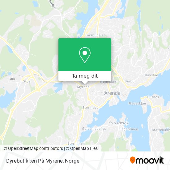 Dyrebutikken På Myrene kart
