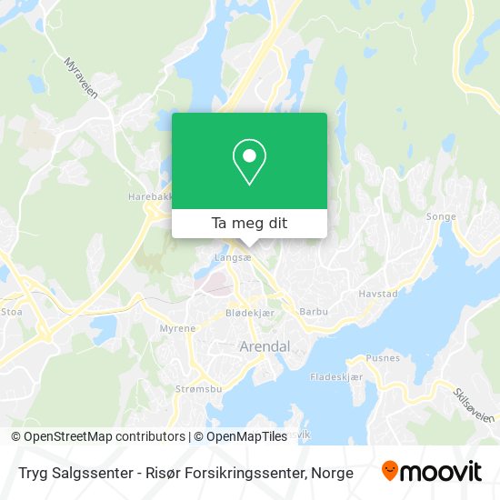 Tryg Salgssenter - Risør Forsikringssenter kart