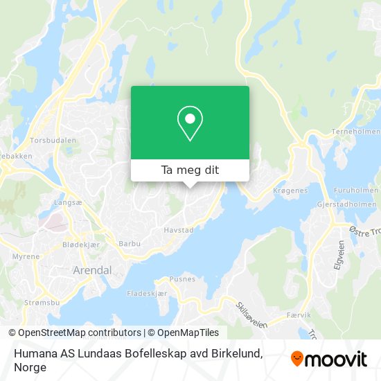 Humana AS Lundaas Bofelleskap avd Birkelund kart