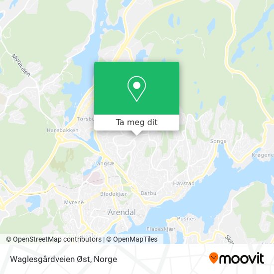 Waglesgårdveien Øst kart