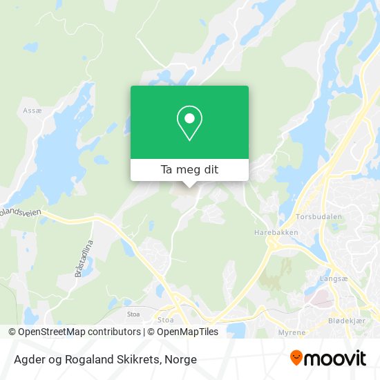 Agder og Rogaland Skikrets kart