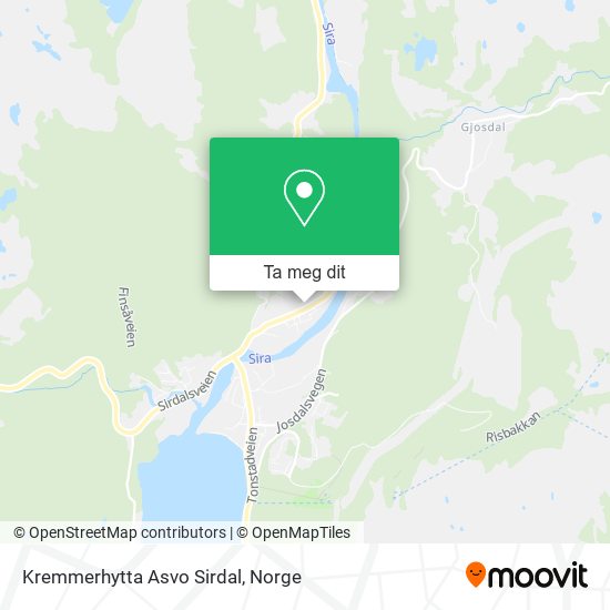 Kremmerhytta Asvo Sirdal kart