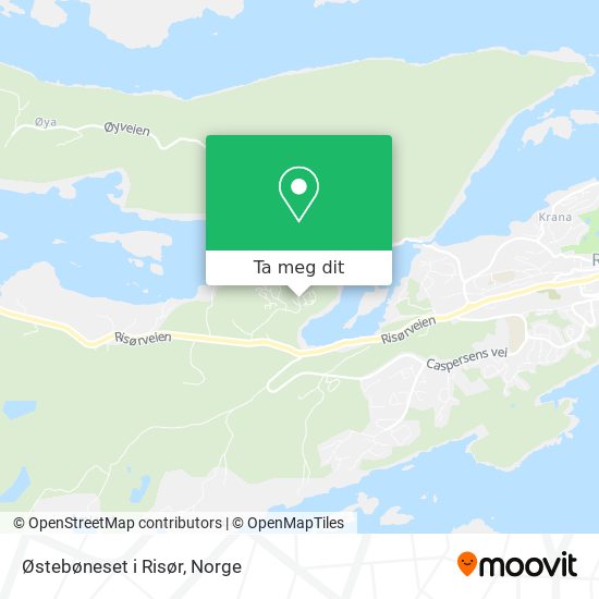 Østebøneset i Risør kart