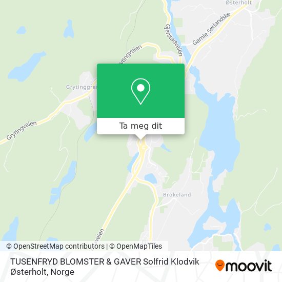 TUSENFRYD BLOMSTER & GAVER Solfrid Klodvik Østerholt kart