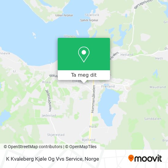 K Kvaleberg Kjøle Og Vvs Service kart