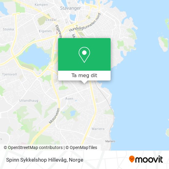 Spinn Sykkelshop Hillevåg kart