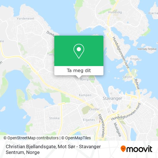 Christian Bjellandsgate, Mot Sør - Stavanger Sentrum kart
