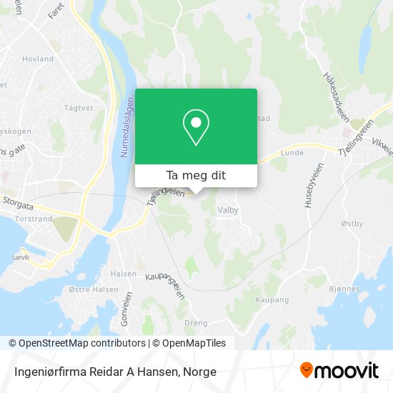 Ingeniørfirma Reidar A Hansen kart