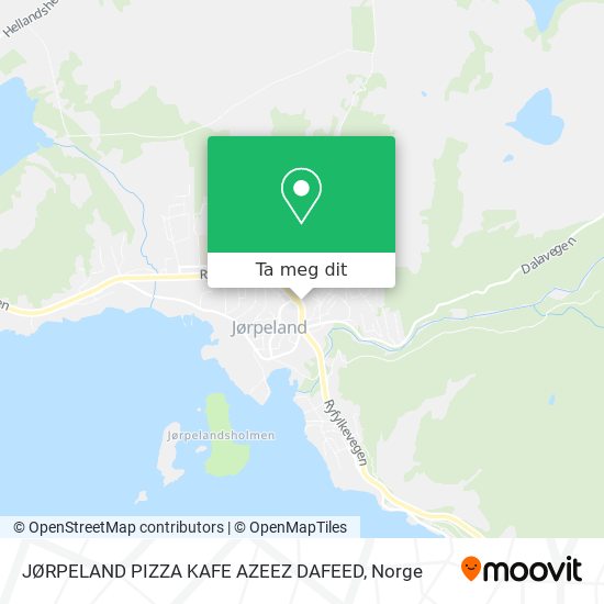 JØRPELAND PIZZA KAFE AZEEZ DAFEED kart