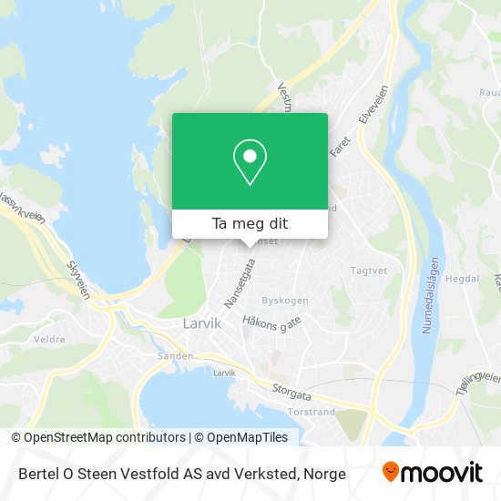 Bertel O Steen Vestfold AS avd Verksted kart