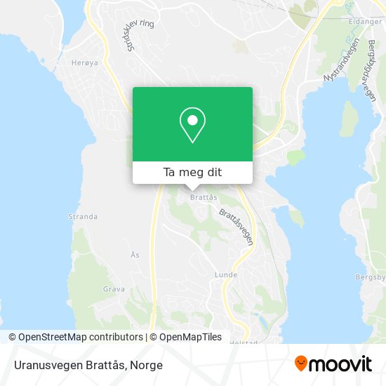 Uranusvegen Brattås kart