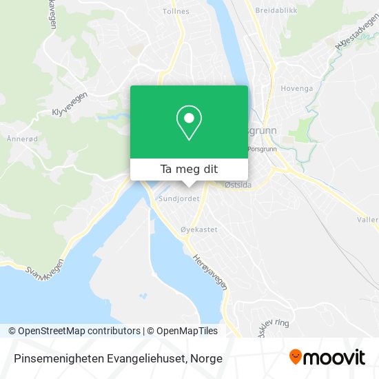 Pinsemenigheten Evangeliehuset kart