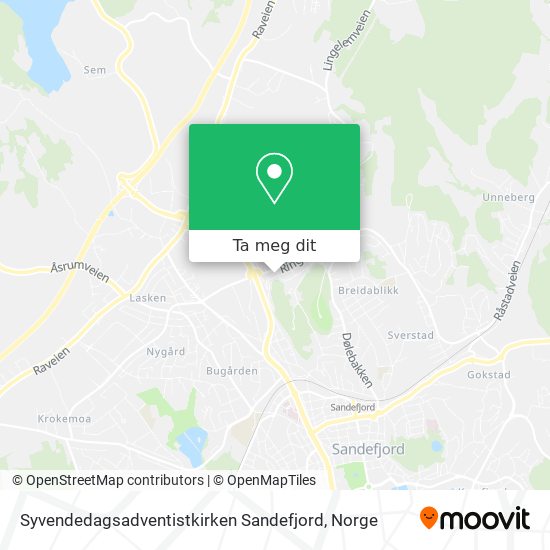 Syvendedagsadventistkirken Sandefjord kart