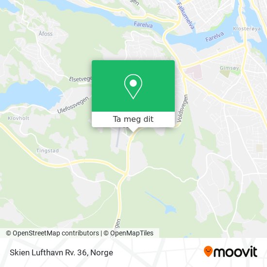Skien Lufthavn Rv. 36 kart