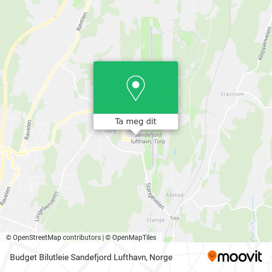 Budget Bilutleie Sandefjord Lufthavn kart