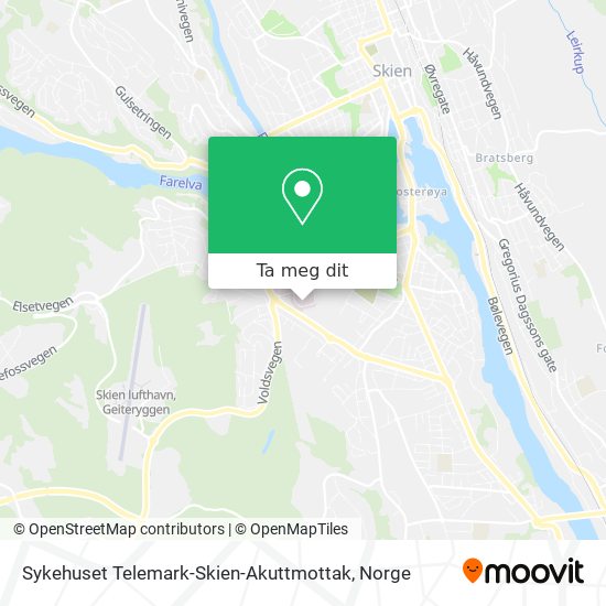 Sykehuset Telemark-Skien-Akuttmottak kart