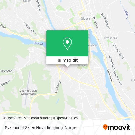 Sykehuset Skien Hovedinngang kart