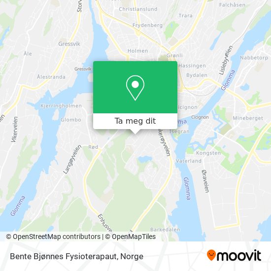 Bente Bjønnes Fysioterapaut kart