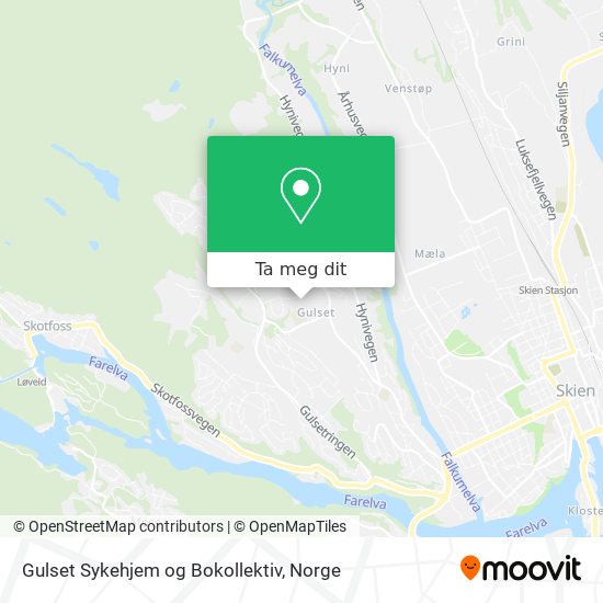 Gulset Sykehjem og Bokollektiv kart