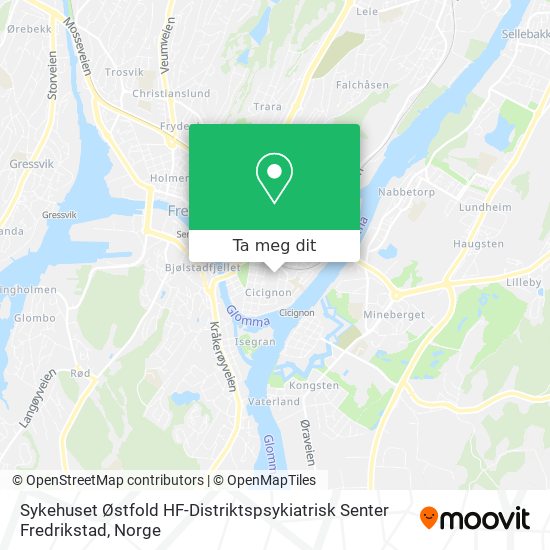 Sykehuset Østfold HF-Distriktspsykiatrisk Senter Fredrikstad kart