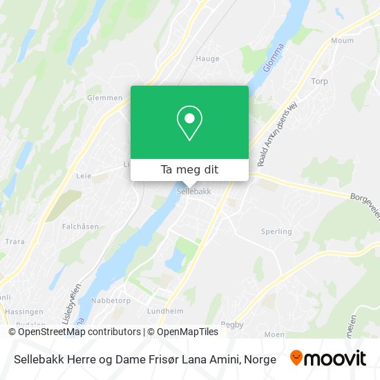Sellebakk Herre og Dame Frisør Lana Amini kart
