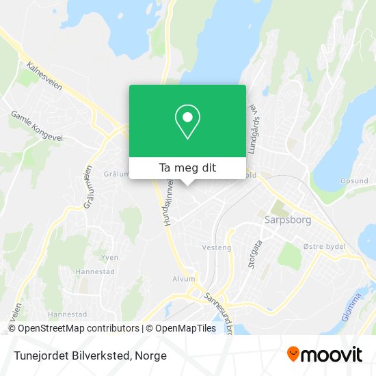 Tunejordet Bilverksted kart