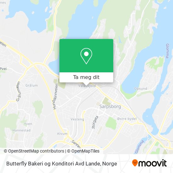Butterfly Bakeri og Konditori Avd Lande kart