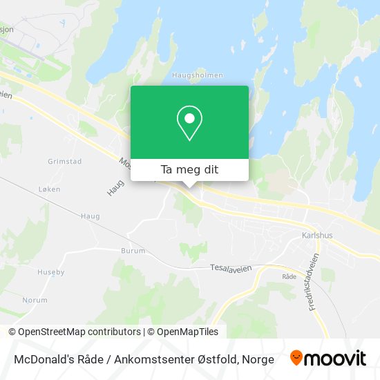 McDonald's Råde / Ankomstsenter Østfold kart