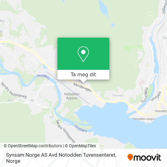 Synsam Norge AS Avd Notodden Tuvensenteret kart