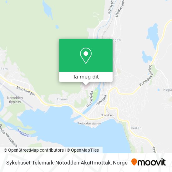 Sykehuset Telemark-Notodden-Akuttmottak kart