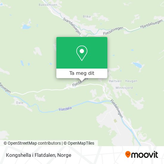 Kongshella i Flatdalen kart