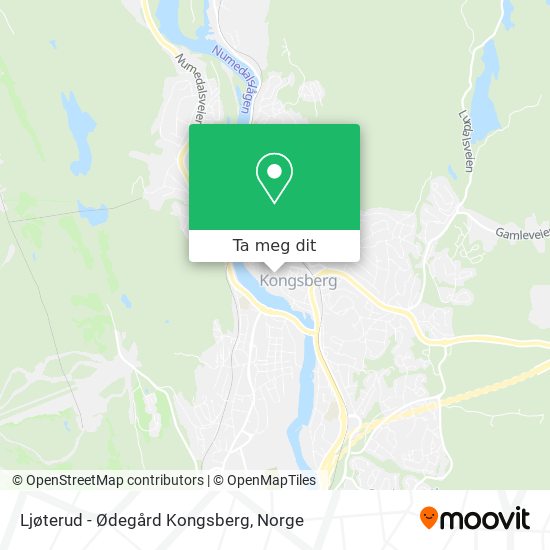 Ljøterud - Ødegård Kongsberg kart